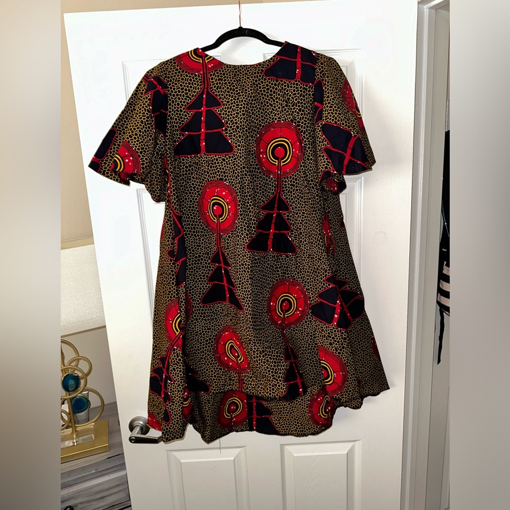 Grass Fields African Print High Low Dress.